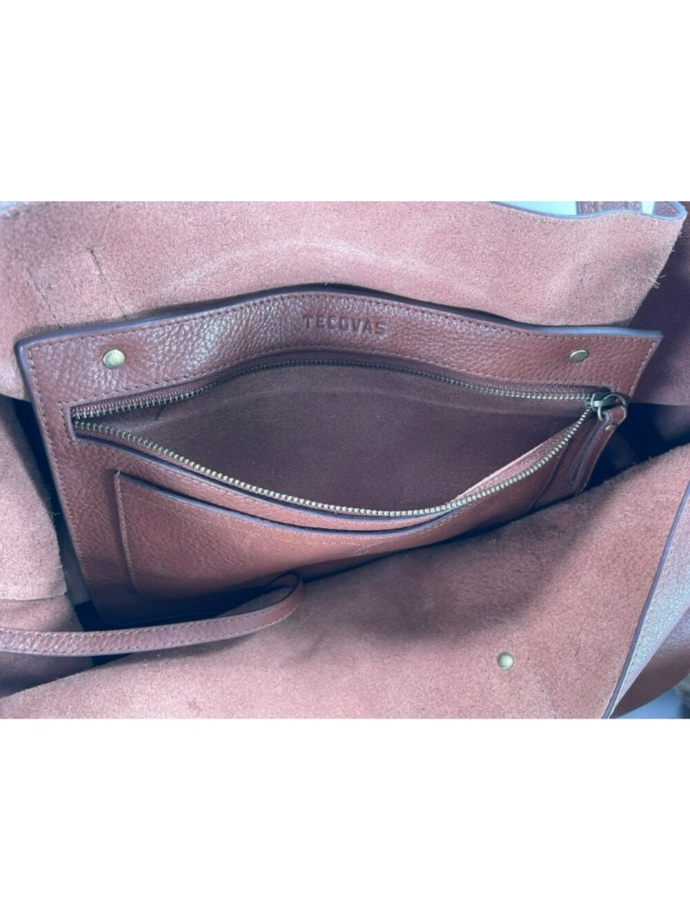 Tecovas Leather Tote Brown Western Bag Interior Pockets Dust Bag EXCELLENT SHAPE - Picture 8 of 10